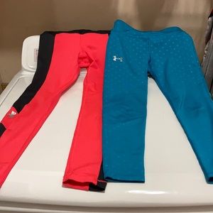 Two pairs of girls Under Armour leggings